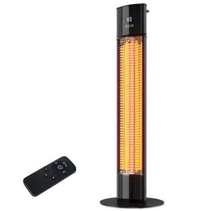 Portable Outdoot Electric Heater, Infrared Patio Heater for Outdoor/Indoor Use, garage heater electric, 1500W, BLACK