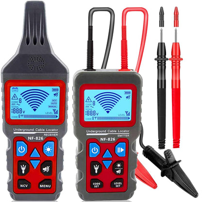 NF-826 Underground Wire Locator & Cable Tracer/Buried Wire Tracer and Cable Locator/Under Ground Circuit Tracer,for Dog Fence Cables Irrigation Control Wires,Tone Generator Kit (Professional Grade)