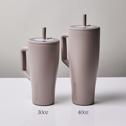 BrüMate Era 40 oz Tumbler with Handle and Straw | 100% Leakproof Insulated Tumbler with Lid and Flexible SoftSip Straw | Made of Stainless Steel | Cup Holder Friendly Base | 40oz (Mocha)