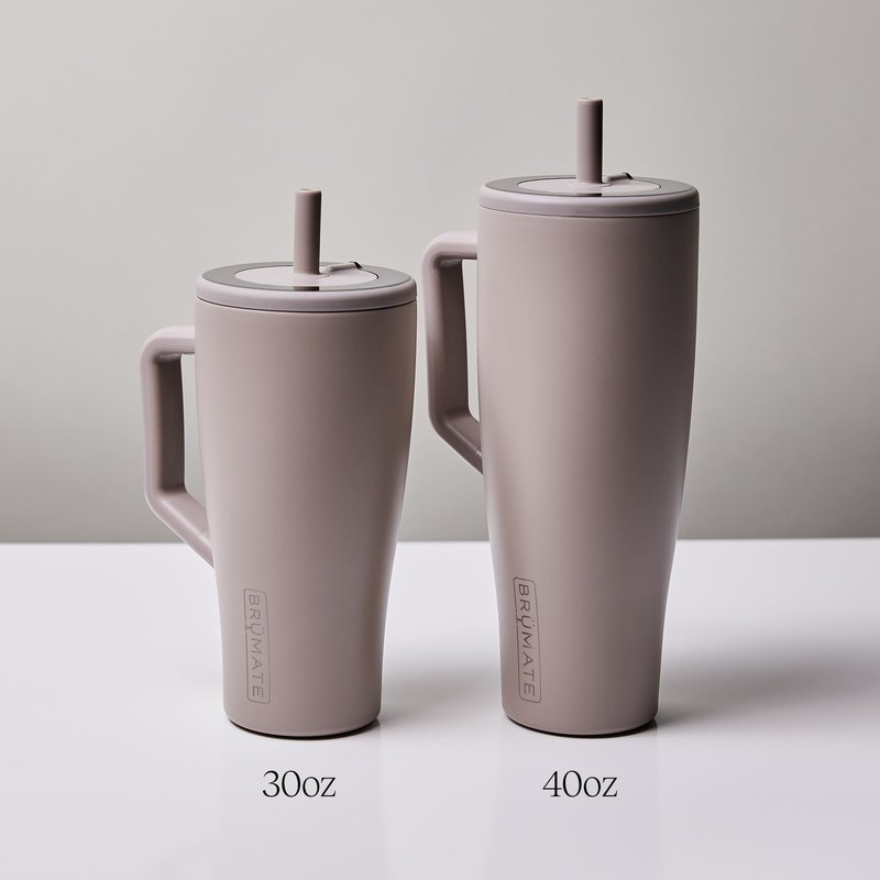 BrüMate Era 40 oz Tumbler with Handle and Straw | 100% Leakproof Insulated Water Bottle Tumbler with Lid and Flexible SoftSip Straw | Made of Stainless Steel | Cup Holder Friendly | 40oz (Sage)