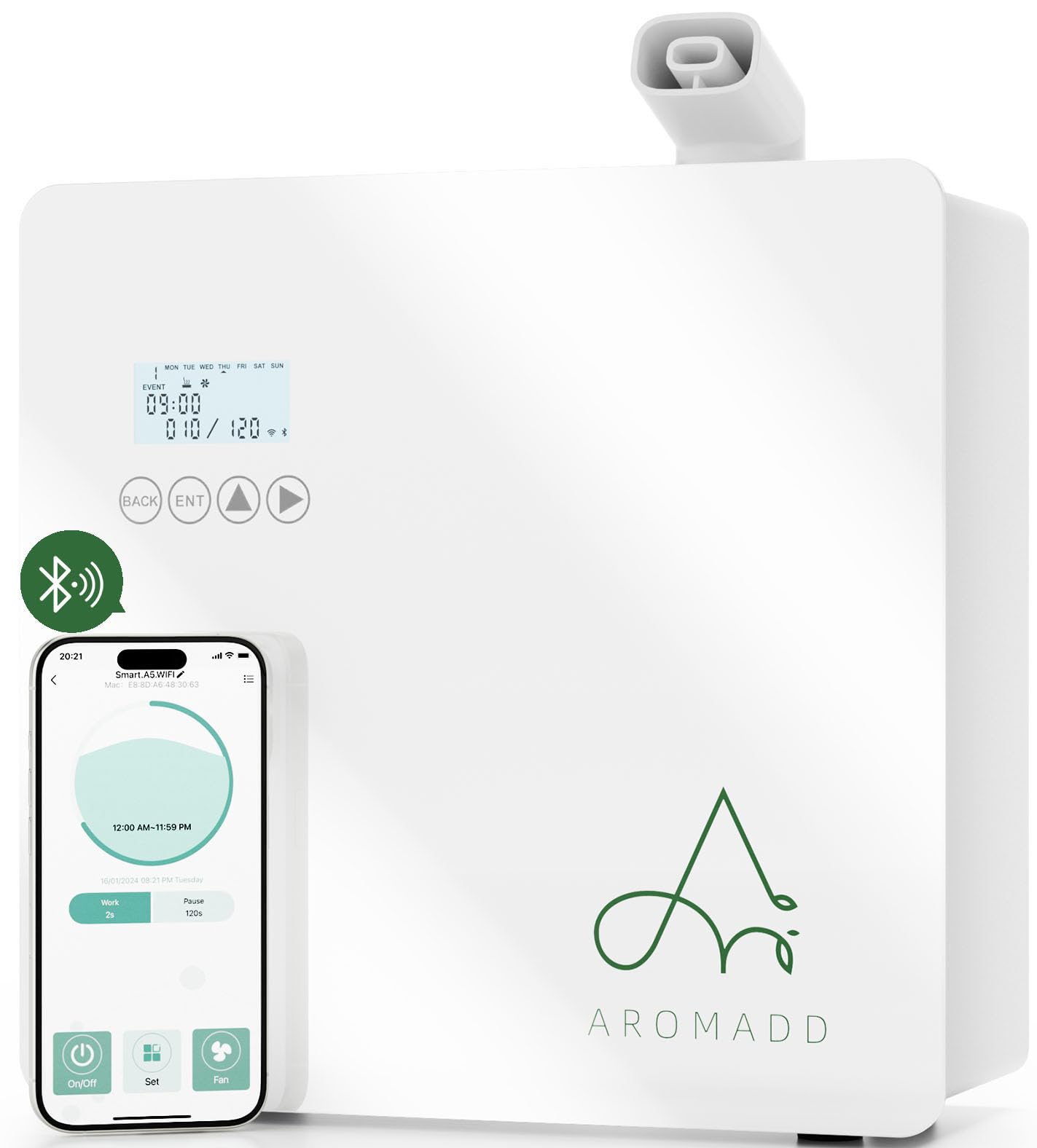 2025 Upgraded 3500 Sq.Ft Smart Scent Machine - HVAC System, Whole House Aroma & Hotel Collection Diffuser, Waterless Essential Oil Diffuser for Home, Office, 600ML Capacity, Cold Air Tech (White)