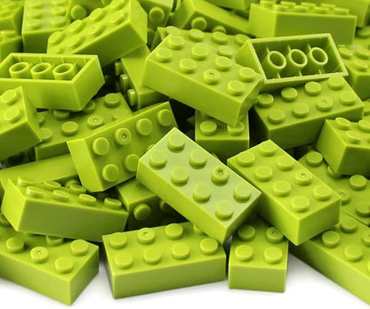 Feleph 2x4 Bricks Lime 320 Pieces Yellowish Green Parts Classic Building kit Creative Play Set Blocks Toy Accessories Basic Compatible with 3001 Major Brands (Yellowish Green)