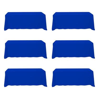 BRILLMAX 6 Pack Royal Blue Tablecloths 90 x 156 Inch for 8ft Rectangle Tables - 150 GSM Polyester Fabric, Floor Length Drop, Water, Stain & Wrinkle Resistant Cloth Cover for Wedding Reception Banquet
