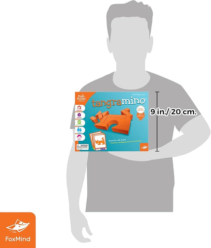 FoxMind Games: Tangramino Spatial Logic and Visualization Game Smart Fun with Shapes 64 Smart Puzzles to Work Through 6 Levels of Complexity Develops STEM Skills 1+ Players for Ages 6 and up