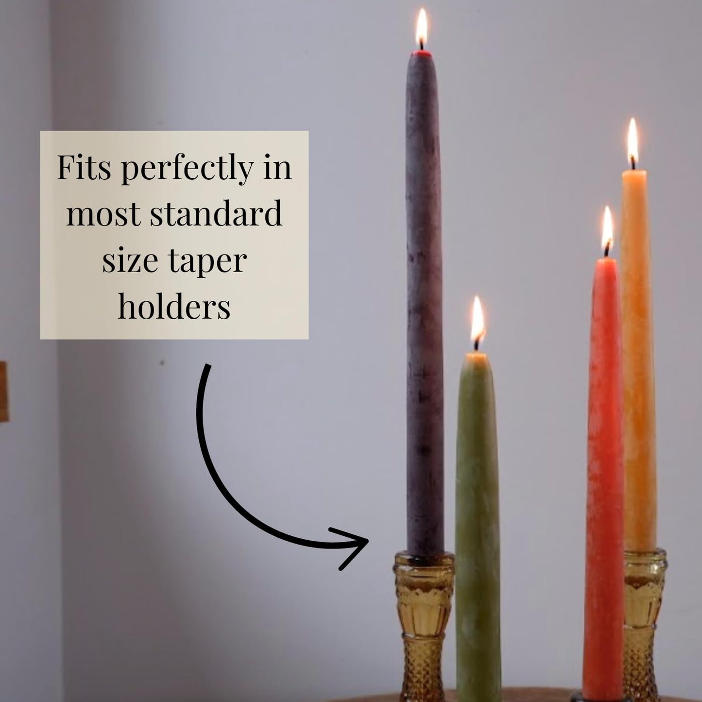 Candlestock Beeswax Taper Candles – Standard 7/8" Diameter, Pure 100% Natural USA Beeswax, Cotton Wick, Dripless, Long-Burning, Handmade in Woodstock, NY- 10 Inches - 1 Pair (2 Candles) - Plum Purple
