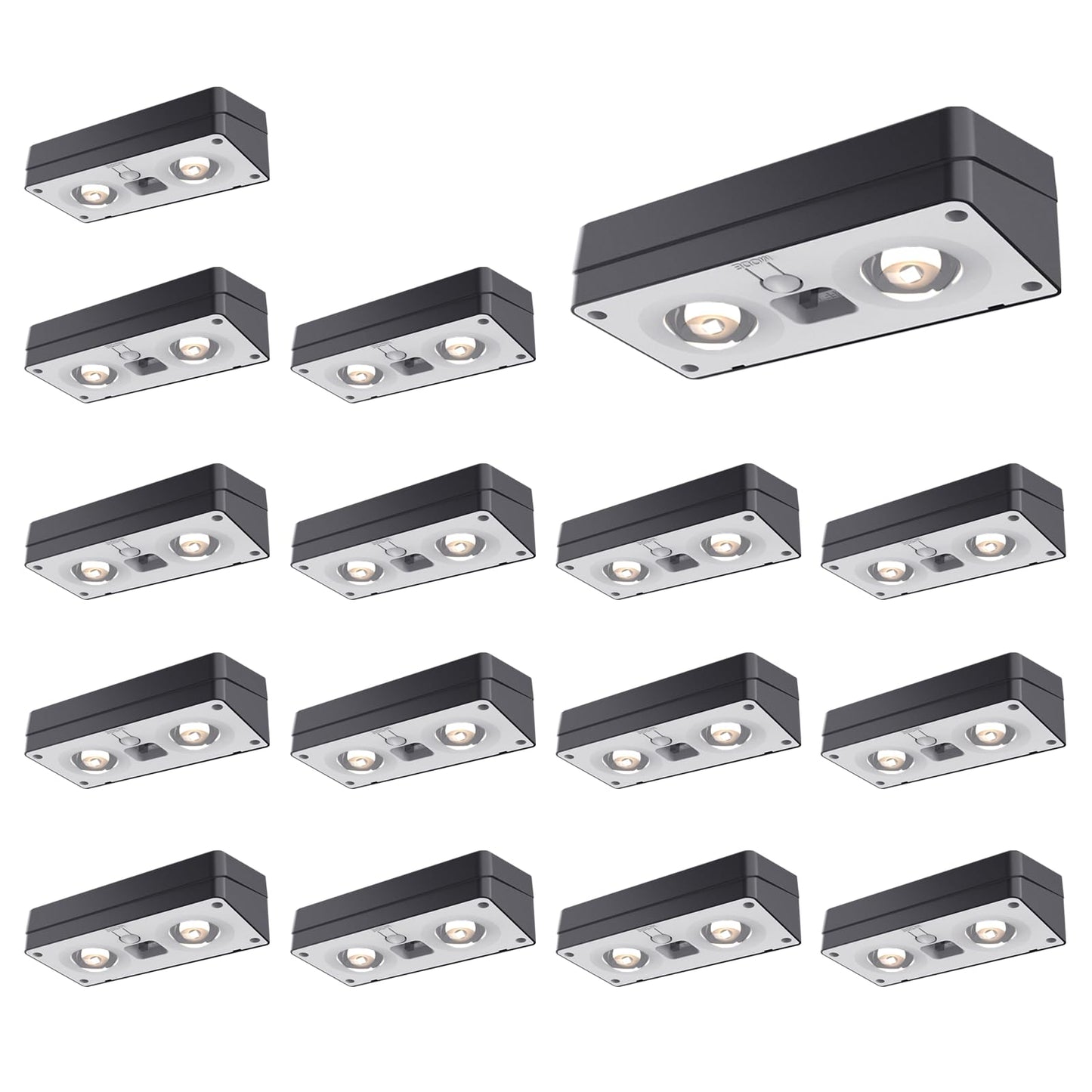 JOFIOS Solar Fence Lights 16 Pack, 50 Lumens Outdoor Solar Lights with 12 Modes RGB Color Glow LED，Waterproof, Solar Lights for Patio, Backyard, Deck, Fence, Railing