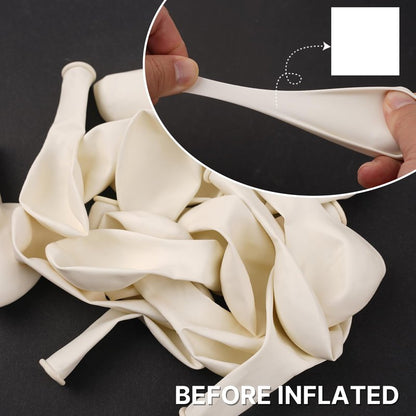 PartyWoo White Balloons 155pcs Different Sizes Pack of 18 12 10 5 Inch Matte White Latex Balloon Arch Kit Garland for Wedding Bridal Graduation Baby Shower Birthday Party Decorations White-Y13