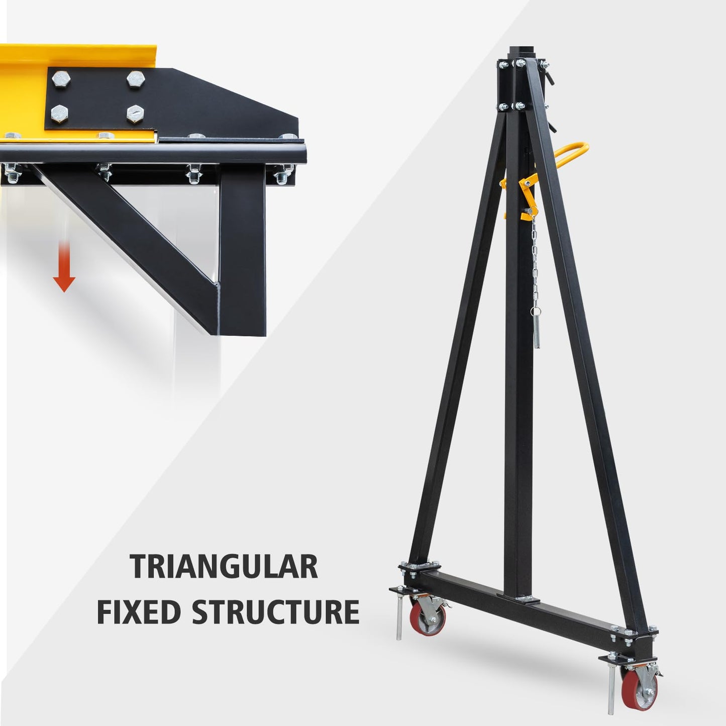 Adjustable Gantry Crane 2 Ton, 4400 LBS Capacity Portable Workshop Hoist, Heavy Duty Steel Gantry Frame with 97" to 141" Height Adjustment for Factories and Warehouses