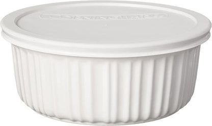 CorningWare French White 7-Pc Ceramic Bakeware Set - Chip & Crack Resistant, Microwave & Oven Safe