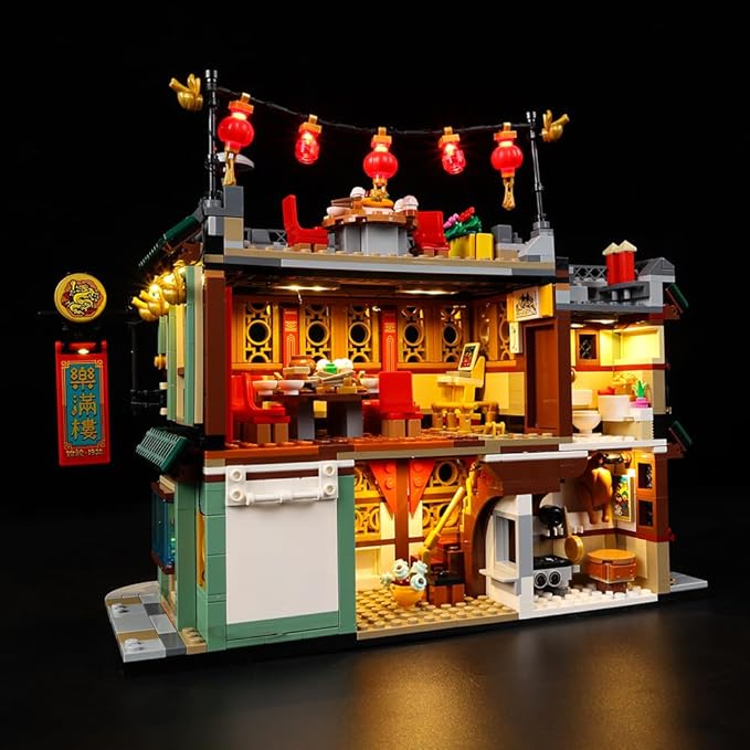 Kyglaring Led Light Set for Lego Family Reunion Celebration Building Blocks The Family Reunion Lighting Kit Compatible with Lego Chinese New Year 80113 - No Model（Remote Control Version）