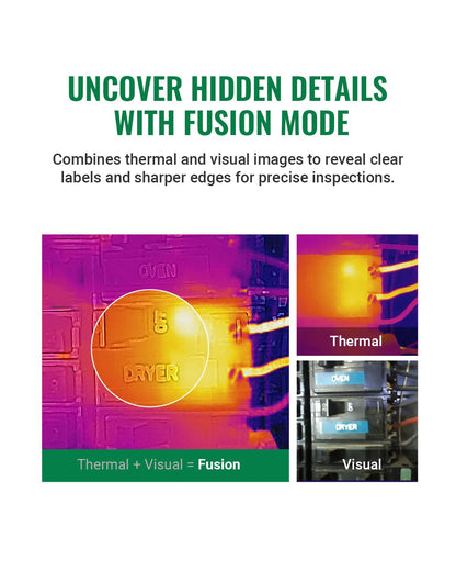 HP96 Thermal Imaging Camera,3.5" Touch Screen Thermal Camera with Visual Camera, Intelligent Scene Detection, 240 x 240 Super Resolution, 96 x 96 IR Resolution, 25 Hz Video Recording, -4°F to 662°F
