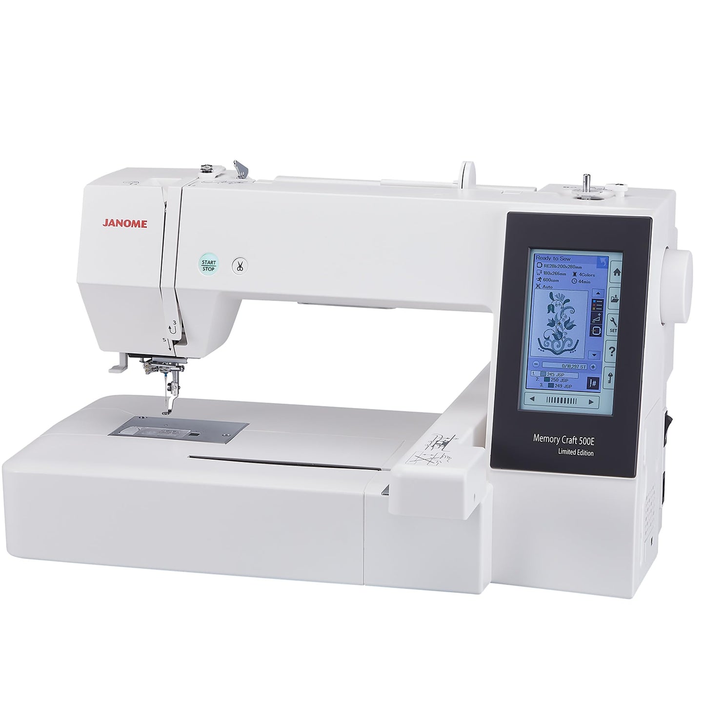 Janome Memory Craft 500E Limited Edition Embroidery Machine with FREE Bundle