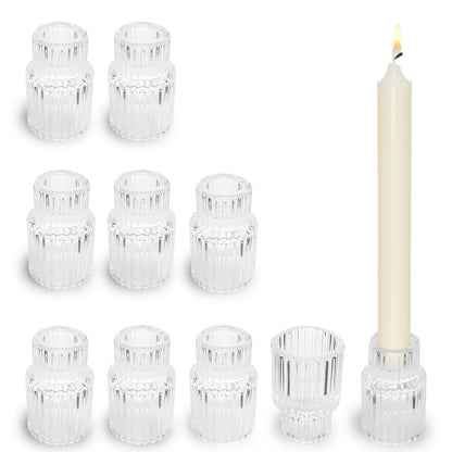 10-Pack Glass Candle Holders – Heat-Resistant Borosilicate Tealight & Votive Candle Holders for Wedding, Party, Home Decor – Clear Candle Jars with Smooth Rim (Set of 10, 2.75" Tall)