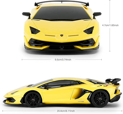 RASTAR Lamborghini Remote Control Car 1/24 RC Lamborghini Aventador SVJ RC Model Toy Car Yellow
