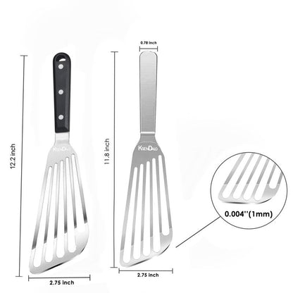 KSENDALO 2 Pack Flexible Fish Spatula Stainless Steel for Kitchen
