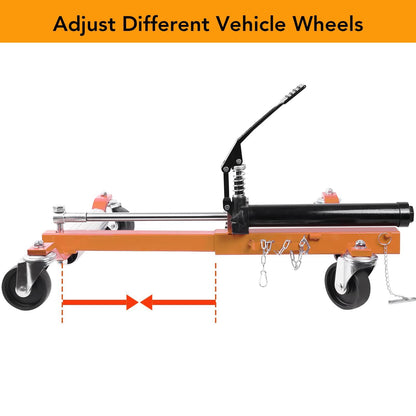 GarveeTech 2 Pcs Car Wheel Dolly with Hydraulic Tire Jack, 1500 LBS Capacity Trailer Dolly for Vehicle Positioning for Truck RV Trailer, Orange