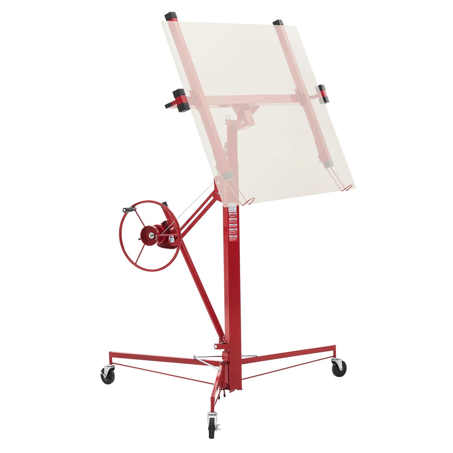 VEVOR 11ft Drywall Lift, Heavy-Duty 150 lbs Sheetrock Hoist with Adjustable Telescoping Arm, Lockable Wheels, Drywall Lifter Panel Jack Hoist Tools Ideal for Ceiling & Wall Installation (Red)