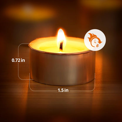 Ashlux Unscented Palm Tea Lights Candles 300 Pack Bulk, 6 Hours Long Burning White Tea Lights,Non-Paraffin, Smokeless, Mini Tealight Candles for Wedding, Christmas Lights, Party, Power Outages