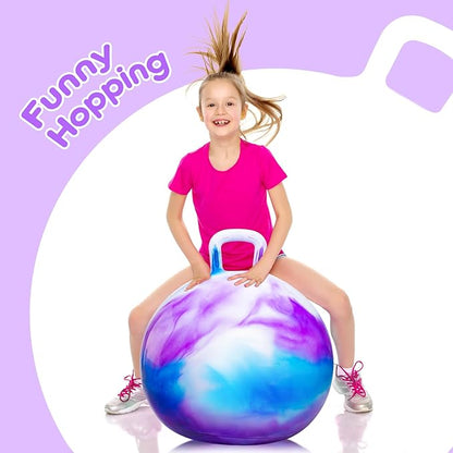 PlayZap Hopper Balls for Kids 6-12 20 Inches Bouncy Ball with Handle 20 Inflatable Bouncing Hopper 50cm Bouncing Toys Outdoor Hopping Toys for Girls Boys Gifts