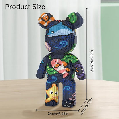 Teddy Blocks Bear Micro Building Blocks Set (6880 Pieces) Underwater World Brick with Storage Drawer Gift for Adults and Kids