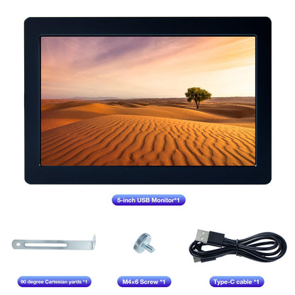 Hosyond 5 Inches USB C Mini Monitor 1024x600 IPS LCD Screen Type C Secondary Screen Display for PC Laptop Windows