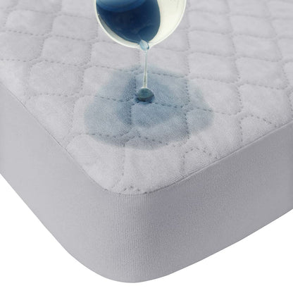 BlueSnail Quilted Waterproof Pack N Play Mattress Fitted Cover for Tollder, Portable Mini Crib Sheet, Comfortable and Breathable Playard Sheet (Light Grey)