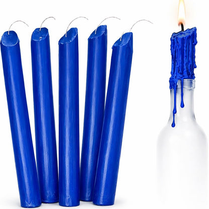 Funny Guy Mugs - Blue Drip Candles 6 Pack – Unscented Wax Candle Sticks for Weddings, Parties, Gothic & Halloween Decor – 6.5″ Tall Slow Drip Candles for Wine Bottles & Events