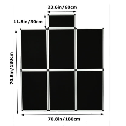 ISXACFF 6+1 Panel Trade Show Presentation Board, 82.6" H x 70.8" W Portable Display Panel System, Folding 6 Panels Exhibition Boards Single Sided Tabletop Display 6 Panels,Hook & Loop-Receptive Fabric