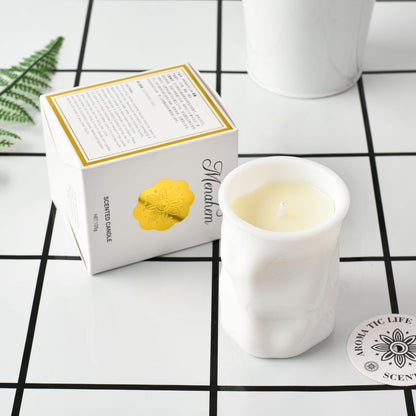 Scented Candle Chakra Ceramic Cup Shape,300G Aroma Soy Wax Greek Aesthetic Prayer Decorative Candle for Table Photo Prop,Prefect Gift for Meditation Stress Relief Mood Boosting Bath Yoga