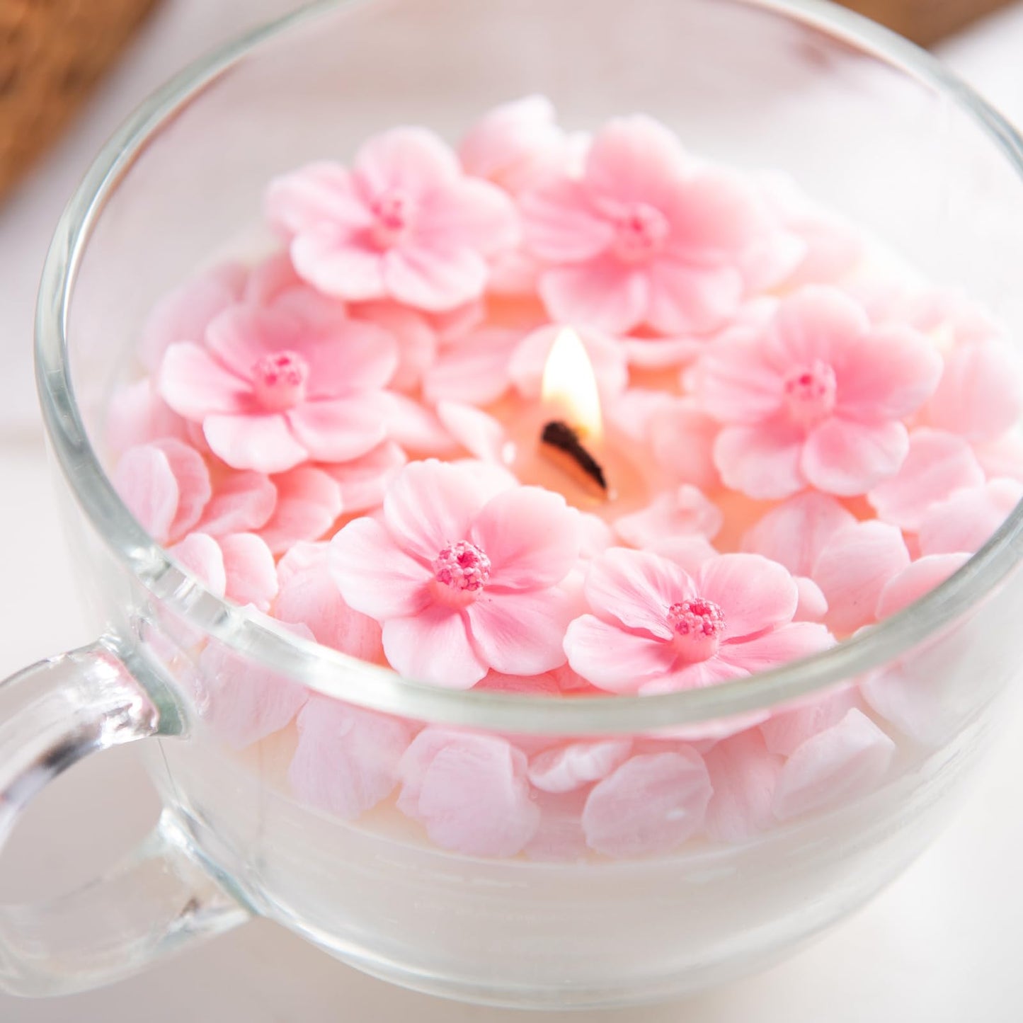 Romantic Sakura Cup Scented Soy Candle for Birthday Gift Wedding Favor