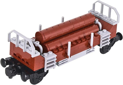 6IN1 City Freight Train Car Building Set DIY Toys for Teens and Adults Compatible with Lego 630 Building Accessory (Timber Cart)