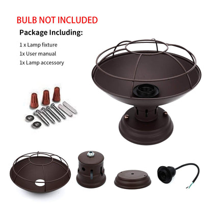FRIDEKO HOME 2 Pack Farmhouse Flush Mount Ceiling Light Industrial Ceiling Light Fixture Rustic Copper Metal Cage Flush Mount Ceiling Light E26 Base for Hallway Foyer Kitchen Porch