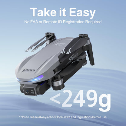 Ameta Drone with Camera 4K Professional with GPS, S50 Lite FPV Drone for Kids and Adults with Auto Return/ 50-Min Flight Time/Follow Me/Intelligent Mode/Gesture Control/ 1640 ft Range, Under 249g