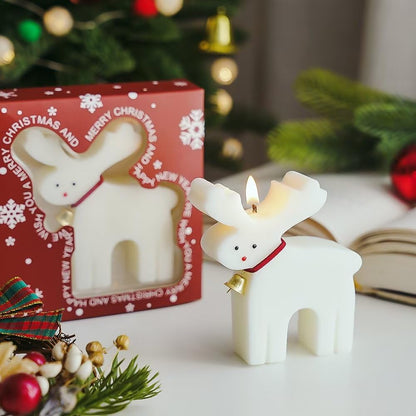 5 Pcs Christmas Candles Red Deer Scented Candles Tea Lights Candles Home Table Candles Gifts for Christmas Party Home Decoration
