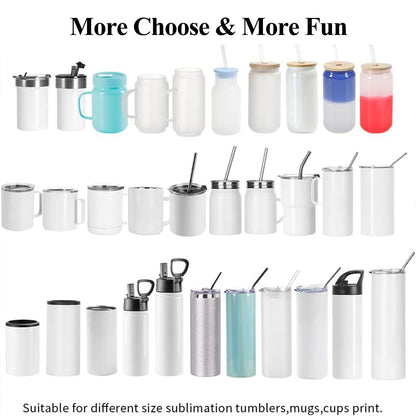 Tumblers Heat Press, Tumbler Mug Heat Press Machine 30oz 20oz 16oz Sublimation Tumblers Press Glass Jar Cans, DIY Heat Transfer Press Vinyl for 11-16oz Coffee/Ceramic Mugs (Black)