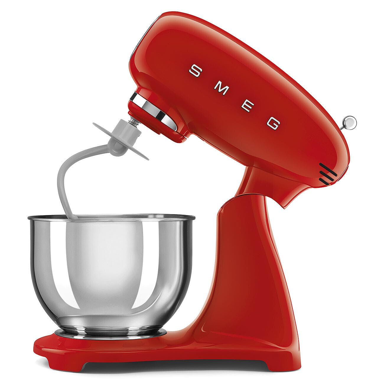 SMEG SMF05 Forte 5-Qt Stand Mixer with 750W Motor, Smooth Start & SteadyMix, Flex Edge Beater, 10 Speeds, Stainless Steel Bowl – Retro 50’s Style Planetary Mixer for Dough, Baking & Desserts-Red
