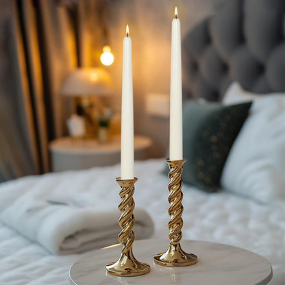 24Pack 10inch White Taper Candles- Dripless, Smokeless and Unscented candle-Long burning 8-9 Hours for home décor, Candlesticks, Dinner Table, Halloween,Vigil, Advent, Christmas, Thanksgiving, Kwanzaa