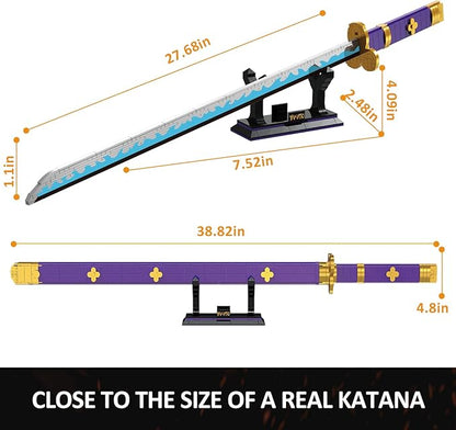 Cosplay Anime Swords Building SetAnime Yamato Sword Building Block with Scabbard and Stand Model Kits ToyCreative Gifts for Adults and Kids 8+ (936PCS)