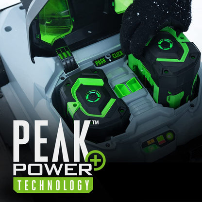 EGO POWER+ 21" Electric Snow Blower, Cordless Steel Auger, Includes (2) 56V 5.0Ah Batteries and Dual Port Charger - SNT2112