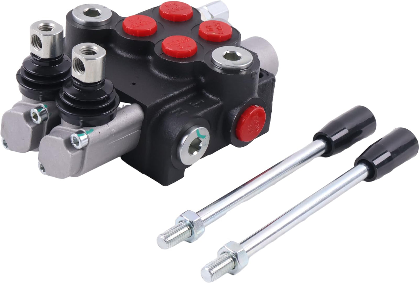 Solarhome 2 Spool Hydraulic Direction Control Valve Open Center Double Acting 13 GPM 3600 PSI SAE Ports Compatible With Tractors Loaders Log Splitters