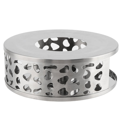 HOIGON 3 PCS Teapot Warmer, Stainless Steel Brushed Tea Pot Warmer Base with Tealight Candle Holder, Silver