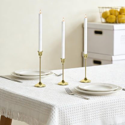 Bryzont Golden Taper Candle Holders Metal Gold Candlesticks Modern Candle Stick Holders Set of 3 for Dining Table, Weddings & Home Decor