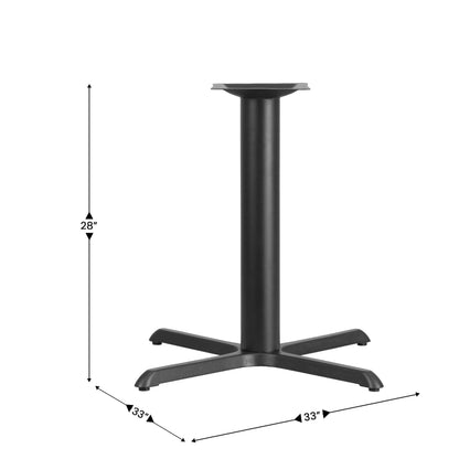 EMMA + OLIVER 33" x 33" Cast Iron Table X-Base with 4" Dia. Column