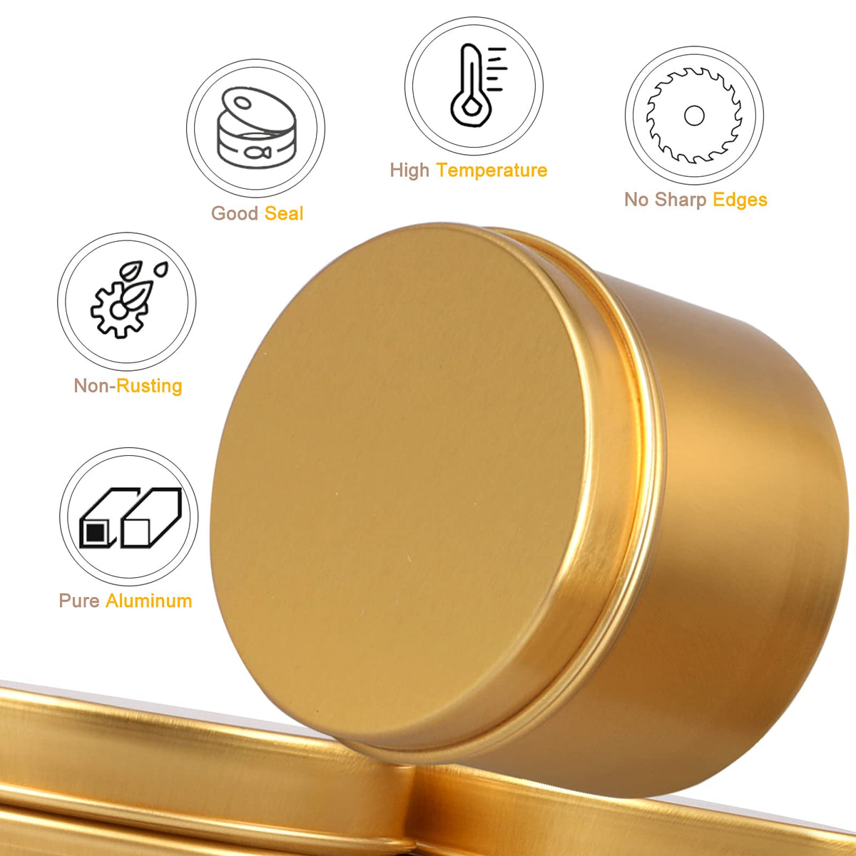 DINGPAI Candle Tin 18 Pcs, 4oz Candle Containers, Candle Jars for DIY Candle Making, Gold Color, Arts & Crafts, Storage and Holiday Gifts