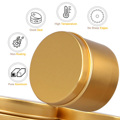 DINGPAI Candle Tin 18 Pcs, 4oz Candle Containers, Candle Jars for DIY Candle Making, Gold Color, Arts & Crafts, Storage and Holiday Gifts