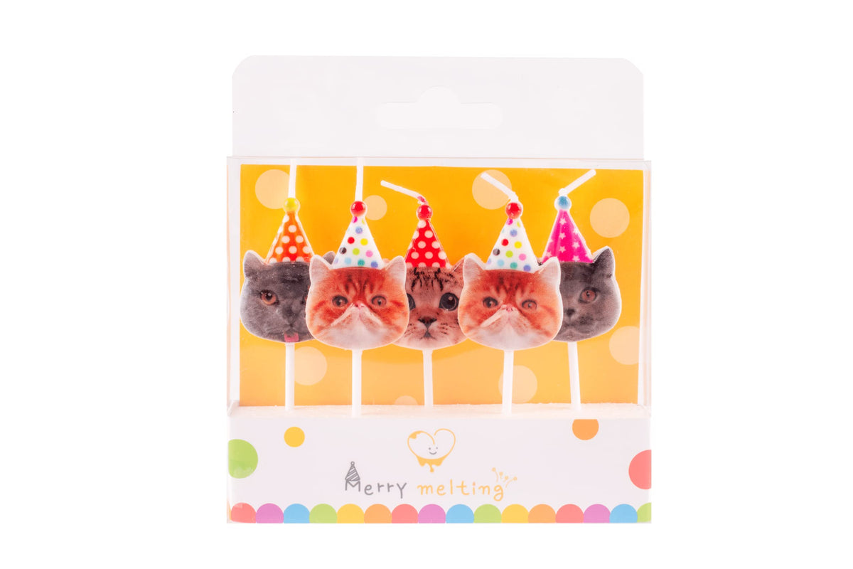 Merry Melting Birthday Candle for Cake Topper (cat Birthday Candle)