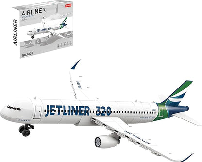 City Passenger Airplane Building Blocks Sets Airliner Building Kits A320 Airbus Model Toys Gift for Adults Kids Teens Aviation Enthusiast 129 PCS