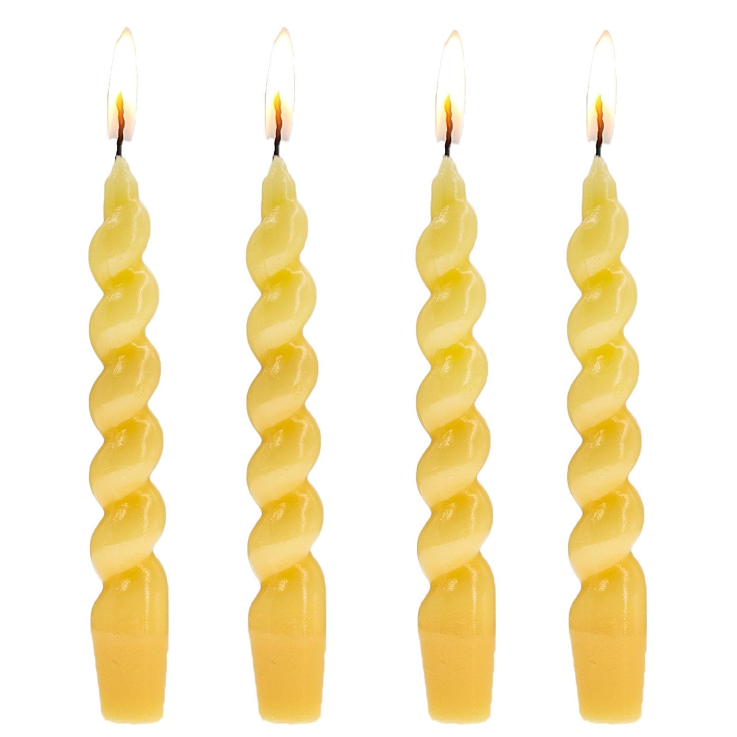 Spiral Taper Candles Twisted Candlesticks -7.5inch Yellow Candle Sticks Unscented Tapered Candles Short Spiral Candle for Holiday Household Wedding Party,4PCS-Cream Yellow