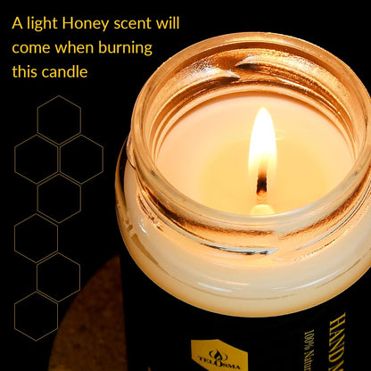 Beeswax Candle in Glass jar, 2 Pack Unscented Natural Organic Emergency Candles - Smokeless Clean Burn | 36 Hours Long Burning Time - Off White