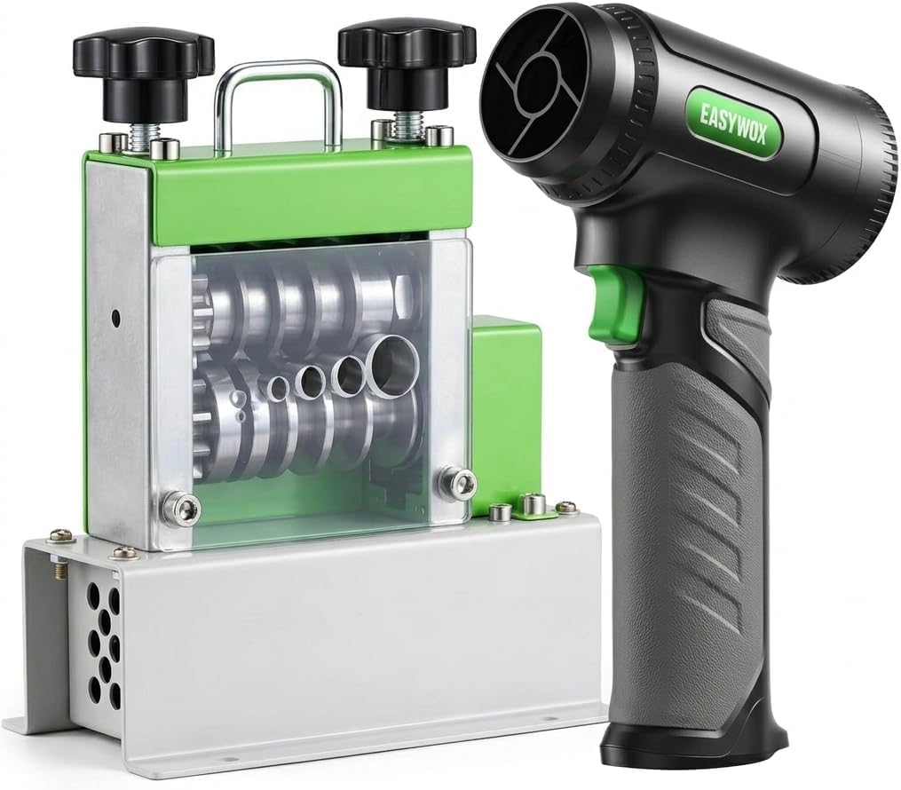 Electric Wire Stripping Machine and Cordless Turbo Air Blower Combo: Scrap Recycling & Complete Garage/Car Cleaning Task Efficiently